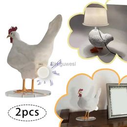 Night Lights Party Carnival Chick Night Light Ornaments Simulated Animal Easter Home Decor Taxidermy Hens Lay Eggs Chicken Lamp YQ240207