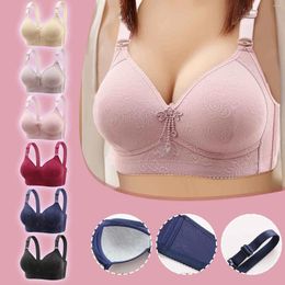 Women's Shapers Large Jacquard Thin Cup Three Breasted No Steel Ring Sexy Bra Bralette Transparent
