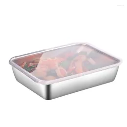 Dinnerware Stainless Steel Storage Serving Trays Bakeware Kitchen Tools Dish With Cover Home Organizers Lunch Box For