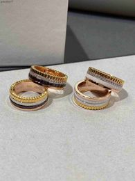 Luxury Jewelry Band Rings v Gold High Version New Baojia Ceramic Diamond Couple Ring for Men and Women W1kw