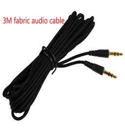 Yeni Dokuma Evrensel Uzun 3M 5M 7M Siyah 3.5mm O Jack Erkek - 3.5mm Erkek O MP3 İPod Hoparlör için Aux Stereo Kablo Kablosu O Access4607442