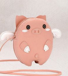 Purse Lovely Baby Girls Mini Shoulder Bag Leather Cute Pig Animal Coin Kids Small Wallet Kawaii Clutch Princesse6143757