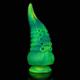 Dildos Dongs Mixed Colour Octopus Tentacle Soft Anal Plug Female Super Large Vulva Expander Vestibule Shaped Silicone Penis