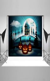 Kate Microfiber Halloween Moon Night Photography Backdrop Scary Haunted Horror Graveyard Photo Background Grimace Pumpkin Backdrops2655606