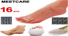 16 Pieces Toes Overlap Hammer Correction Heel Pad Soft Bunion Splint Corrector Forefoot Mat for Hallux Valgus Tacones Foot Care9467184