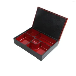 Dinnerware Japanese Bento Box Red And Black With Lid Lunch For Office Home Business