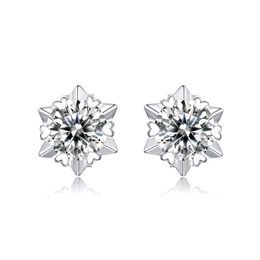 Moissanite Snowflake Stud 925 Silver Fashion Jewelry Earrings Moissanite Valentine Party Charm Earring Women