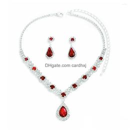 Earrings Necklace Set Sets For Women Crystal Wedding Jewellery Bride Banquet Earring Ladies Gifts Drop Delivery Dhgij