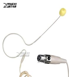Skin Colour Mini XLR 3 Pin TA3F Wired Single Earhook Condenser Mic Headset Microphone For SAMSON Wireless BodyPack Transmitter o Mixer2499522