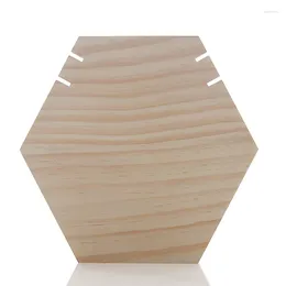 Jewelry Pouches Wood Necklace Display Stand Hexagon Board Holder For Show Hanging Long Retail Easel