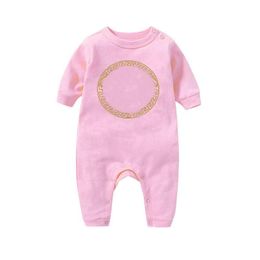 Rompers Spot Goods Born Kids Baby Boys And Girls Fashion Designer Print Pure Cotton Long Sleeve Jumpsuit Drop Delivery Maternity Clo Dholg