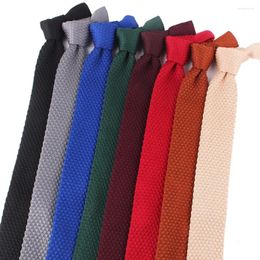 Bow Ties Knit For Men Women Solid Color Skinny Neckties Wedding Knitted Groomsmen Neck Tie Orange Blue WhiteGifts