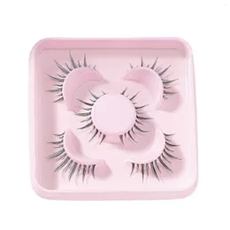 False Eyelashes 3 Pairs Self-Adhesive Mink Lashes Lengthening Wispy Curly Fluffy Extensions For Dating Wedding Stage Makeup