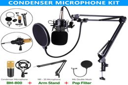 professional bm 800 condenser microphone for computer o karaoke mikrofon studio recording microphones sets slivery blue black pink8564990