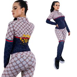 Women's Tracksuits 24ss designer J2895 Womens Fashion Print Casual Sports Style Two Piece Set New