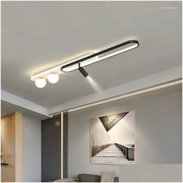 Chandeliers Strip Light Led Long Ceiling Simple Modern Living Room Bedroom Lighting Surface Mounted Balcony Drop Delivery Lights Indo Dhqob