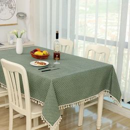 Table Cloth Cotton Linen Small Fresh Round Tablecloth Simple Stripes