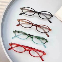 Sunglasses Vintage Oval Frame Glasses For Women Anti-Blue Light Reading Cat Simple Fashion Trendy Eye Protection Spectacles