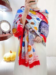 2024 Top Designer Silk scarf High quality square silk scarf girl ring headband Top Brand letters Classic bag purse scarf designer away suitcase size 90*90cm