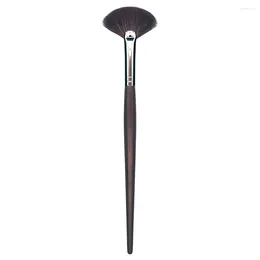 Makeup Brushes D015 Professional Handmade Brush Soft Saikoho Goat Hair Small Fan Shape Highlighter Ebony Handle Make Up