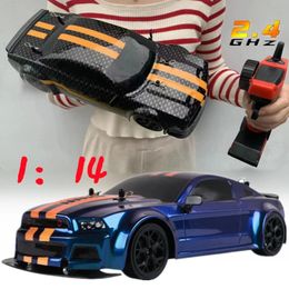 RC Car 4WD 2.4G 30KM/H High Speed Drift Racing Radio Controled Machine 1 14 Remote Control Car Toys For Children Kids Gifts 240123