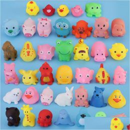 Baby Toy Mixed Animals Swimming Water Toys Colorf Soft Floating Rubber Duck Squeeze Sound Squeaky Bathing For Bath Drop Delivery Gif Dhfos