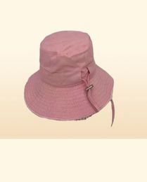 Luxury Designer Woman Wide Brim Hats Summer Le Bob Artichaut Bucket Hat Metal Logo Inner Brand Label6522159