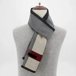 Scarves 2024 Winter Plaid Cashmere Scarf For Men Warm Neck Scarfs Male Business Long Men's Pashmina Shawl