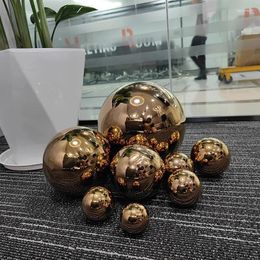 Decorative Figurines Thick 1.2mm Dia50 70 80 100 150mm Stainless Steel Garden Titanium Gold Hollow Ball Seamless Boutique Hanging Ornaments