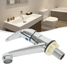 Bathroom Sink Faucets Single Handle Basin Faucet Cold Tap Suitable For Wash Drip Free Ceramic Cartridge Zinc Alloy Chrome Finish
