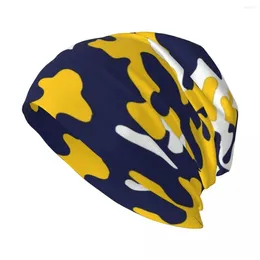 Berets Blue & Yellow Camo II Knit Hat Hip Hop Cosplay |-F-| Man Women's