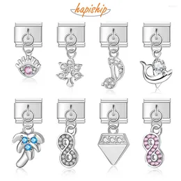 Charms Hapiship Women's Fashion Bracelet Pendants Eye Tree Notes Dolphins Infinite CZ Italian Charm Fit 9mm DJ109