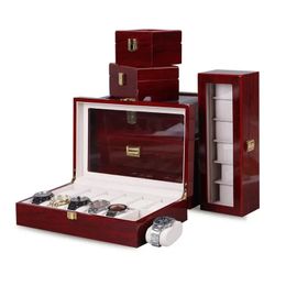 6/10/12 Slots Luxury Wooden Watch Case with Removable Watch Pillow Metal Clasp Watch Display Watch Box Organiser for Men 240129