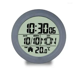 Wall Clocks Bathroom Mounted Clock Waterproof Anti Fog Suction Cup With Temperature Display Large Screen Battery Operated