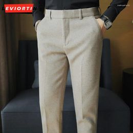 Men's Suits Spring And Autumn Business Leisure Slim Fit Fabric Pants Youth Student Fashion Solid Colour Small Foot Street Wear