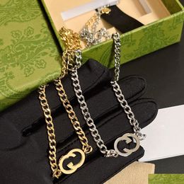 Pendant Necklaces Brand Heart Letter Necklace Design For Women Sier Vintage Gift Long Chain Love Couple Family Jewelry Celtic Style Dr Otmb1