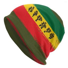 Berets Ethiopia Flag With Ethiopian Amharic Skullies Beanies Caps Winter Warm Women Men Knitting Hat Unisex Rasta Jamaica Bonnet Hats