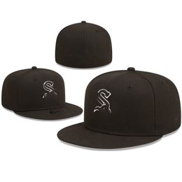 2024 Men's Baseball Full Closed Caps SF Letter Ed Brown Colour Bone New Boston Patched Black Atlanta Peachtree Sport Fitted Hats World Series Fe7-020