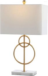 Table Lamps 26" Modern Circle Marble/Metal LED Lamp Classic Glam Bedside Desk Nightstand For Bedroom Living Room Office Colle Lam