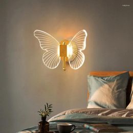Wall Lamps Butterfly Creative LED Light Bedroom Bedside Aisle Stair Home Decor Lighting Fixtures