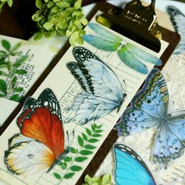 Gift Wrap 50pcs Large Size Tropical Plant Butterfly Stickers Junk Journal Vintage Flower Animal Diary Scrapbooking Material