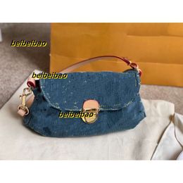 Evening Bags Cowboy Bag For Old Denim Shoulder Bag Vintage Baguette Underarm Embroidery Bags Esigner Bag Luxury Bag Fashion Gift Women Stores High Quality 2024