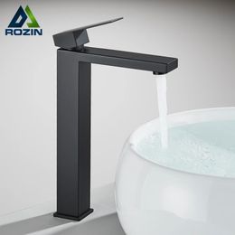 Matte Black Bathroom Basin Faucet Gold Deck Mount Cold Water Mixer Sink Tap Simple Style Single Hole Bath Faucets Crane 240127