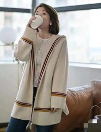 Casacos femininos inverno loro grosso cashmere solto casaco cardigan com capuz piana