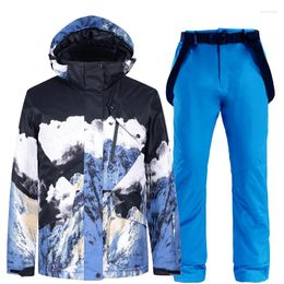 Skiing Jackets Super Warm Women Ski Jacket Pant Winter Men Clothing Trouser Waterproof Windproof Thicken For Snowboard Mountain Riding