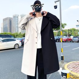 Autumn Men Jackets Trench Coat Mens Fashion Overcoat Men Casual Windbreaker Long Coat Korean Hip Hop Streetwear 240124