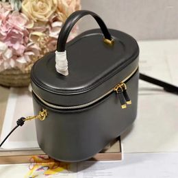 Evening Bags 2024 Autumn/winter High Quality Makeup Bag Leather Handbag Chain Single Shoulder Oblique Cross Fashion Small Round