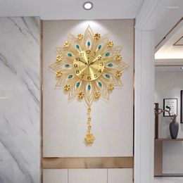 Wall Clocks Round Fashion Clock Luxury Golden Electronic Modern Creative Nordic Relojes De Pared Home Decorating Items