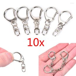 Keychains 10Pcs Metal Blank Keyring Keychain Split Rings Keyfob Key Lobster Clasp Climbing Buckles Carabiner Chains Accessories