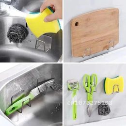 Kitchen Storage 1 Strong Adhesive Wall Hanger Hook Sink Sponges Holder Drain Drying Rack Organizer Bathroom Self Suction Cup